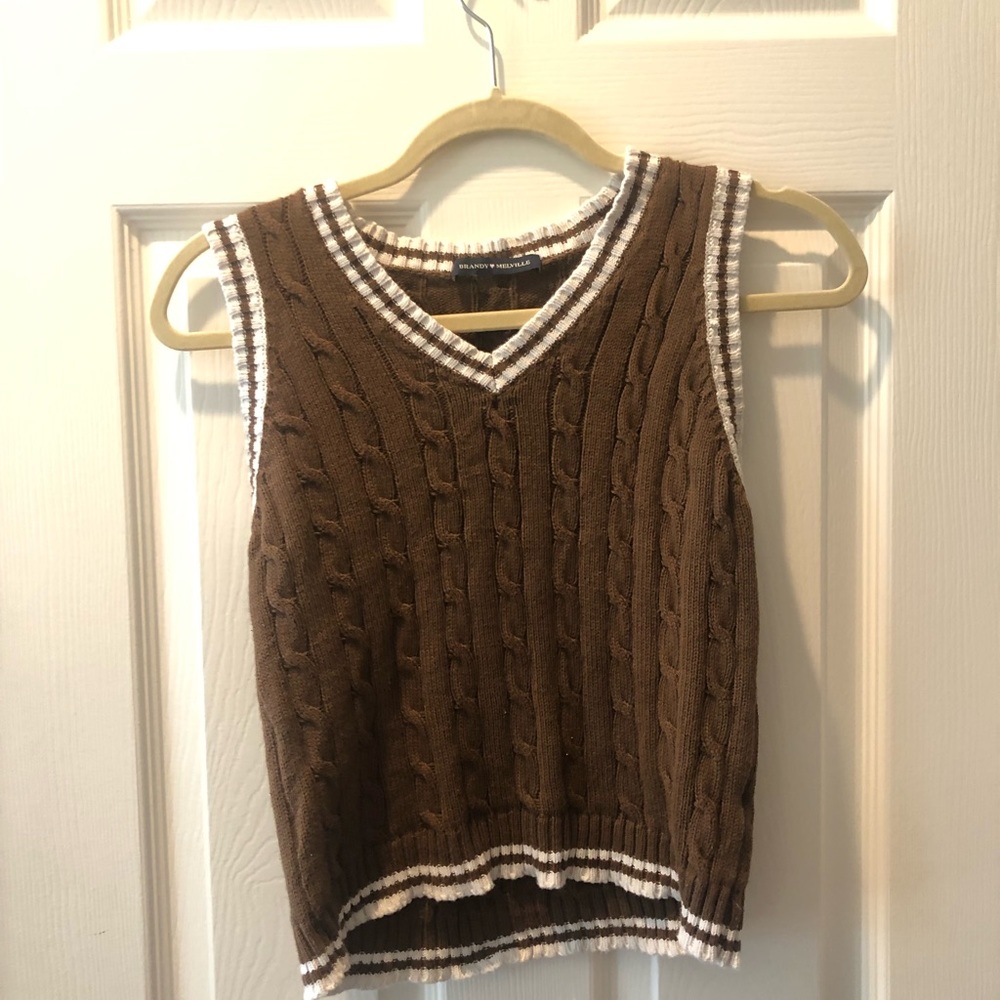 Brandy Melville Brown Sweater Vest